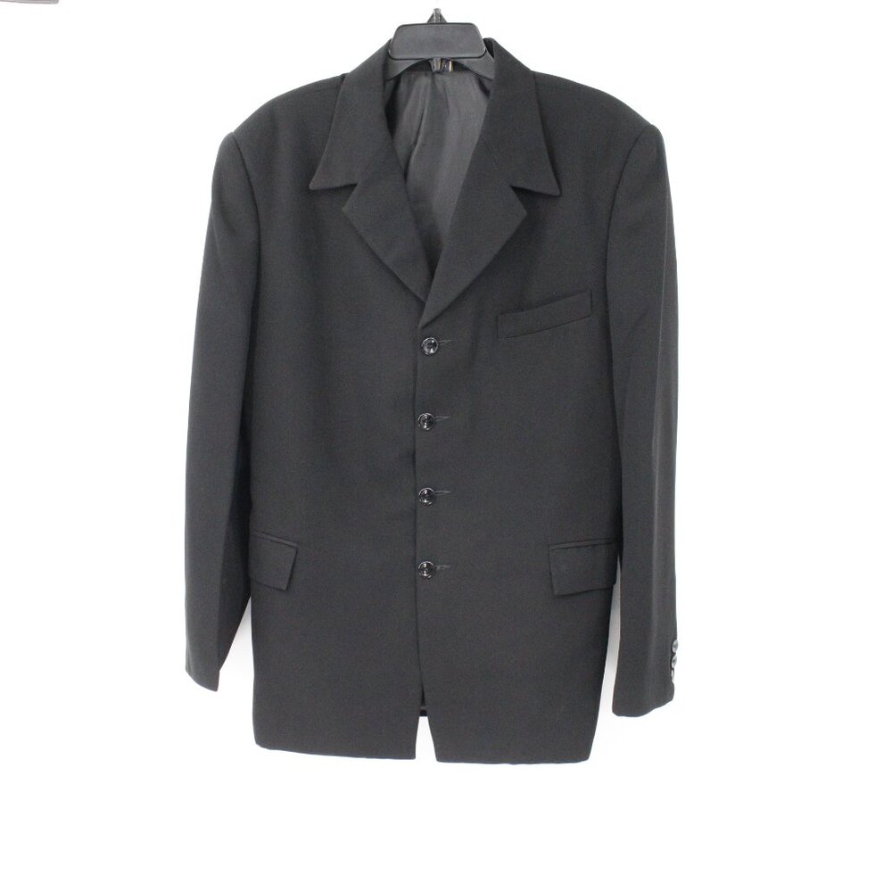 Bijan Sport Coat Men’s 40 Italian Single Breasted Four Button Black designer